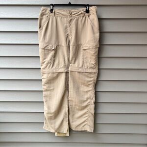 The North Face Convertible Cargo Pants Beige Hiking Camping Women’s Size 12